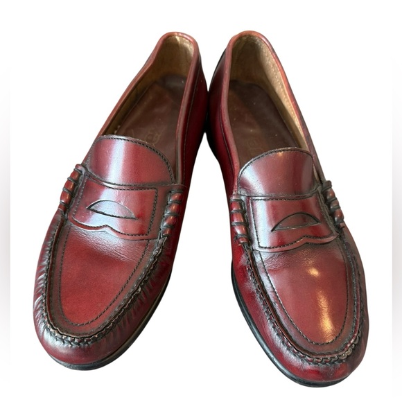 Vintage Dexter Men’s Burgundy Penny Loafers Size 10 1/2 D Leather Made in USA - Picture 2 of 8